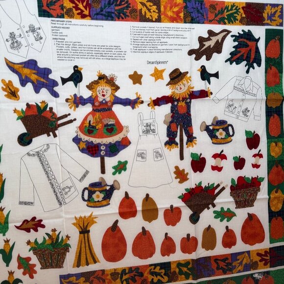 🛒 $6 - Fabric DIY Material - 1 yard Autumn Fall  Applique Panel #56 - Picture 5 of 5